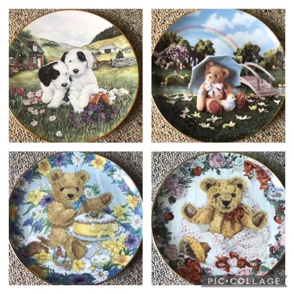 4 Pieces Decorative Plates - Picture 1 of 9